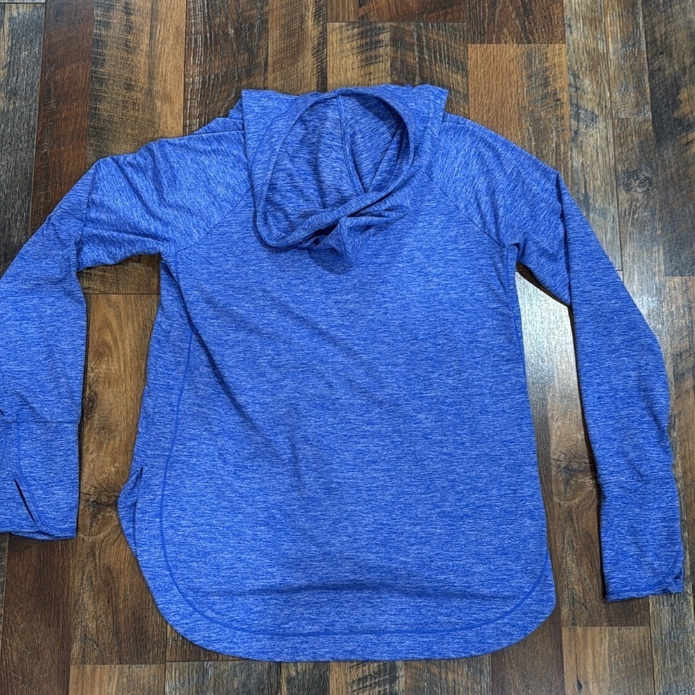 Athleta Uptempo Blue Marled Pullover Hoodie - Picture 6 of 8